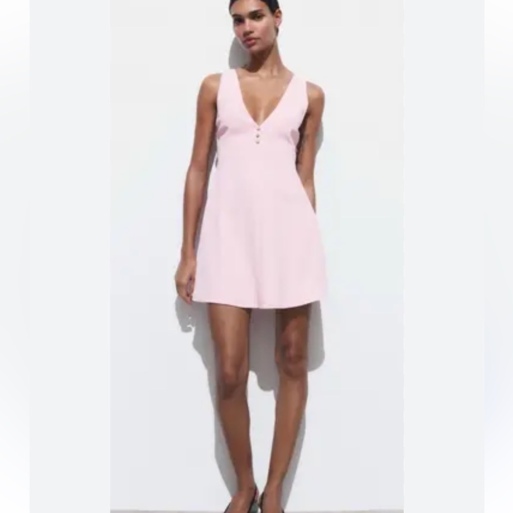 NWT Zara  Pink Bow Mini Dress